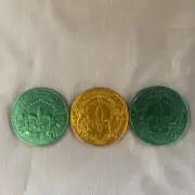 2008 KREWE OF ENDYMION MARDI GRAS DOUBLOONS, 1 GOLD & 2 GREEN!