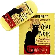 [VON LILIENFELD] Glasses Case Chat Noir Cat Art Motif Case Glasses Microfibre Glasses Cleaning Cloth Glasses Box Sturdy Hard Case Set Covered with Fabric, multicoloured