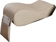 Car Armrests Car Central Leather Armrest Soft Pad Auto Arm Rest Seat Box Mat Center Cushion Pillow Cover Vehicle Protective Soft Mat Console Armrest(Beige)
