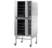 Turbofan E32D4/2C - Full Size Tray Digital Electric Convection Ovens Double Stacked With Castor Base Stand