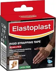 Elastoplast Rigid Strapping Tape 2.5cm x 10 cm (1 Roll) | Prevents & Supports Injury | Restricts Movement | Strong Adhesion | 100% Rayon for Maximum Support | Premium Sports Strapping Tape