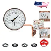 Elegant 4" Brass Swivel Outdoor Thermometer – Accurate Analog Gauge for Outdoors