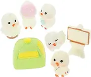 7pcs Resin Duck Crafts for Micro Garden Decor Miniature Garden Statues Bright Colors for Desktop Office and Fairy Garden