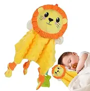Baby Security Blanket - Cartoon Plush Animal Doll Appeasing Toy | Interactive Baby Lovey Blanket, Baby Snuggle Blanket for Baby Boys and Baby Girls