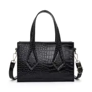 Fashion Alligator Pattern Shoulder Handbag Portable PU Leather Women Messenger Bag Lady Street Travel Commuter Clutch