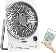 USB Rechargeable Mini Fan, Strong Wind Ultra Quiet Small Personal Fan，Used for Office, Bedroom, Home, Desktop Camping,White