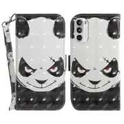 For Motorola Moto G62 5g 3d Pattern Printing Pu Leather Stand Case Wallet Magnetic Clasp Phone Protective Cover With Strap