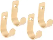 Veemoon 4pcs Brass Wall Hooks for Wardrobe Easy to Install with Screws Hangers for Hanging Clothes Towels and Accessories Elegant Decorative Coat Hooks for Home Use
