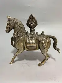 在飛比找Yahoo!奇摩拍賣優惠-純銅鎏銀馬上升官擺尺寸如圖 4801311