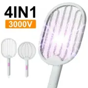 4-in-1 Electric Mosquito Swatter - 3000V, USB Rechargeable, Bug Zapper.