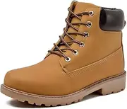 [sofysofy] Men's Work Boots Soft Toe - Combat Construction Boots with Rubber Sole, Hiking Boots Casual Water-resistant, Camel, 8.5