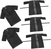 [Ipetboom] 5pcs Beauty Salon Sauna Clothes Towel Bathrobe Bath Skirt Bathrobe Dress Towel Wraps Shower Skirt Spa Towel Wrap Salon Robes for Women Hotel Robes Spa Robes Non-woven Fabric Black