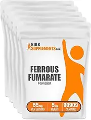 BulkSupplements.com Ferrous Fumarate Powder - Iron Supplement - Iron Supplement for Women - Iron Supplements for Men - Ferrous Fumarate Supplement (5 Kilograms - 11 lbs)