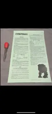 ATARI Cyberball Upright Back Door Sheet New Atari Part ST-326 1st Printing