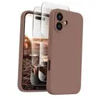 Designed for iPhone 16 Case, Silicone Upgraded [Camera Protection] Light Brown