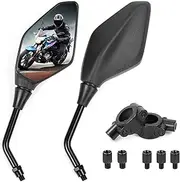 Universal Motorcycle Rear View Mirror, Motorcycle Mirror, E-MARK E-Approved, Rear View Mirror with M8 & M10 Screw and Mount, Scooter Mirror Compatible with MT07, MT09