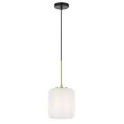 Telbix Korova Metal Glass 1LT Small Pendant Light - Black / Brass Matt