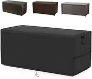Kingling Deck Box Cover, Outdoor Storage Box Cover for Keter 165 Gallon Deck Box, Waterproof Outside Storage Bench Deck Boxes Covers Black (62" L x 30" W x 28" H)