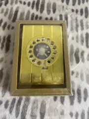 Vintage 80s Retro Gold Art Deco Telephone Index Rotary Dial Phone Address Book