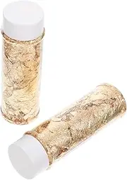 UTHCLO 2 Gold Foil Candy Glitter Melts Cake Comestible Decoration Gold Flakes for Resin Nail Foil Gold Leaf Gold Sprinkles Golden