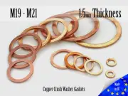 M19/M21 Thick 1,5mm Metric Copper Flat Ring Oil Drain Plug Crush Washer Gaskets