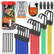 31Pcs Heavy Duty Bungee Cords Assortment with Hooks for Canopy Tarp