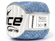 Light Blue Shimmer Ribbon Floss 80709 Ice Yarns Metallic Braid Ribbon 25gr 174y