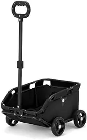 Mini Dog pram, Foldable Cat Strollers for Mini Pets with Safety Leash, Dog Travel Pushchair with Reversible Handle,EVA Wheels 7kg Carrying Capacity,Black