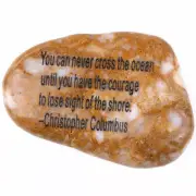 Engraved Stone: Christopher Columbus : You can never cross the ocean until you