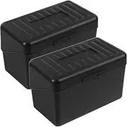 Generic Card Storage Box Plastic Index Card Organizer Case for Flashcards Recipe Cards Note Cards Compact Lightweight Design Locking Lid