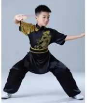 Chinese Kung Fu Children Costume Dragon Embroidery Wushu Uniform Kung Fu Set