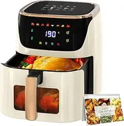 [ADVWIN] 8L Air Fryer, Oil-Less Air Fryer, 8 Presets Healthy Electric Cooker LED Touch Digita Screen Kitchen Oven | Nonstick Digital Air Fryer | Electronic Recipe | Beige