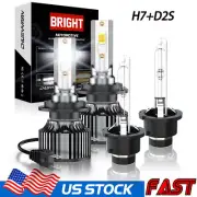 H7+D2S LED HID Headlight Bulbs Hi Low 6500K For Mercedes-Benz R500 2006-2008 (for: Peugeot)
