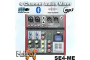 E-Lektron SE-4 Live Audio Mixer 4 Channel Mixer incl. USB Bluetooth Soundcard Phantom Power Audio Interface