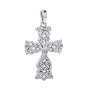 Celtic Tree of Life Cross 925 Sterling Silver Pendant Symbolic Faith Jewelry
