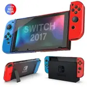 Nyko Thin Case Dockable Protective Case with Glass for Nintendo Switch, Blue/Red