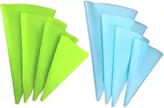 Hoement Pastry Bags Set 8pcs Silicone Piping Bags Cake Decorating Tool 4 Sizes for Cupcakes Cookies