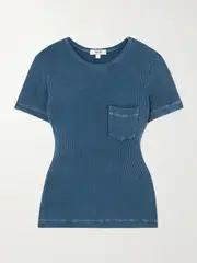 [AGOLDE] AGOLDE - Arlo Ribbed Stretch-modal T-shirt - Blue - small small Blue