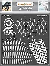 CrafTreat Distress Stencils for Painting on Wall Art, Canvas, Home Decor, Furniture and Scrapbooking - Mixed Media - 6x6 Inches - Pattern Stencil - Crafting Stencil Wall Decor - Art & Craft Supplies
