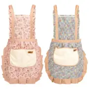 2Pcs Women Aprons with Pockets, Girls Floral Apron with Big Pocket Baking Sof...
