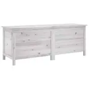 Outdoor Storage Box Garden Patio Deck Shed Tool Chest Bench Seat Timber White