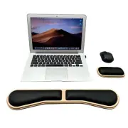 Ergonomic Keyboard Mouse Wrist Rest PU Leather Wood Bumper MaterialSoft Pain-...