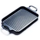 Nonstick Grill Pan, Induction Stove Top Grill Plate, Glass Grilling Pan for I...