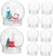 Mobestech 10Pcs Clear Water Globes for DIY Crafts Mini Snow Globes with Screw Off Cap for Creating Custom Decorations and Ball Shape Globe for Adults