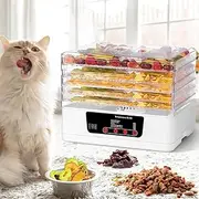 Food Dehydrator with 8 Tray, Flower and Herb Air Dryer, Small Spice Fruit and Vegetable Dryer, 35℃-70℃ Adjustable Temperature and 24H Timer BPA Free for Drying Fruit, Vegetables white