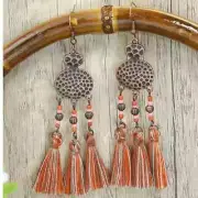 3” Bronze-tone Earring Set Boho Retro Drop Dangle Hook New Free Ship 8321 8959