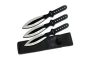 Perfect Point Black Throwing Knives w/ Silver Grinding Line