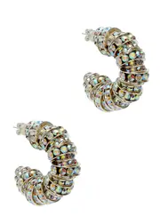 Pearl Octopuss.y Fat Diamond Silver-plated Hoop Earrings ONE SIZE