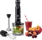 Moss & Stone Hand Blender Electric With Egg Whisk & Chopper, Powerful Black
