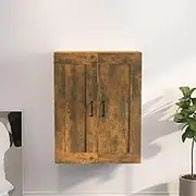 Smoked Oak Hanging Wall Cabinet, 69.5x32.5x90 cm, Engineered Wood Storage Unit with Doors and Compartments